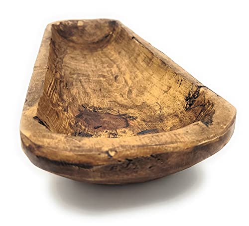 18"-21" Farmhouse Brown Baguette Dough Bowl, Decorative Bowl, Table Center Piece, Decorative Wood Bowl The New Dawn Bowl