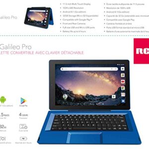 RCA 2018 Newest Premium High Performance Galileo 11.5" 2-in-1 Touchscreen Tablet PC Intel Quad-Core Processor 1GB RAM 32GB Hard Drive Webcam WiFi Bluetooth Android 6.0-Blue