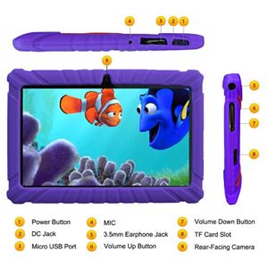 Contixo Kids Tablet K2 | 7" Display Android 6.0 Bluetooth WiFi Camera Parental Control for Children Infant Toddlers Includes Tablet Case (Purple)