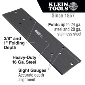 Klein Tools 86532 Metal Folding Tool for Duct Bending 18 x 3-Inch Folds Up to 24 ga CRSM and 28 ga Stainless