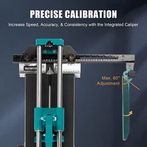 ZELCAN Manual Tile Cutter, Hard Alloy Wheel Cutter with Ergonomic Handle for Porcelain Ceramic Tiles, Laser Guided Precision, Adjustable Measurement Ruler, Anti-Skid Feet (48 inch)