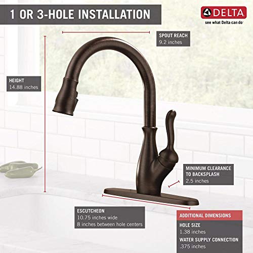 Delta 19978Z-RB-DST Leland Single-Handle Pull-Down Sprayer Kitchen Faucet, Venetian Bronze