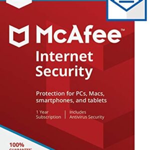 McAfee Internet Security 2020, 10 Device, Antivirus Software, Password Protection, 1 Year - Key Card