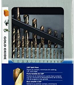 BOSCH GO29 29-Piece Assorted Set Gold Oxide Drill Bits with Included Case Standard Shank Diameters for General Purpose Applications in Wood, Plastic, Light-Gauge Metal