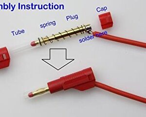 10sets Retractable Sheath 4mm Banana Plug Connectors Stackable Wire Solder Multimeter Test Leads Ends Banana Plugs Adapter with Banana Jack Socket