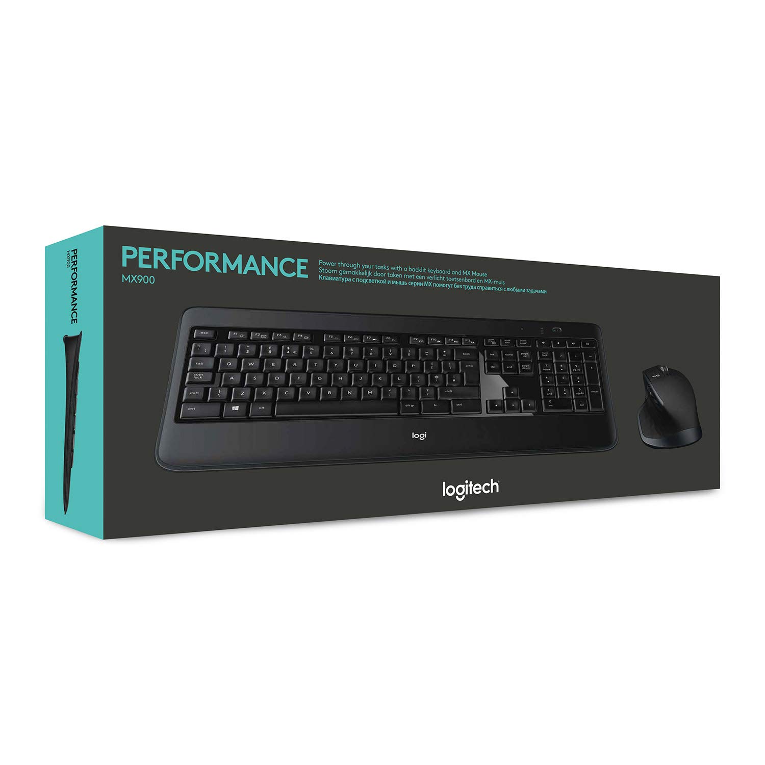 Logitech MX900 Performance Premium Backlit Keyboard and MX Master Mouse Combo , Black