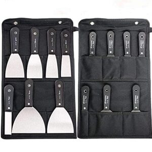 7 PCS Drywall Tools,Putty Knife,Paint Scraper Tool With Storage Bag,Stainless Steel Putty Knife Set,Drywall Scraper Spackle Taping Knife For Spreading Drywall Spackle Mud, Taping,Repairing wall