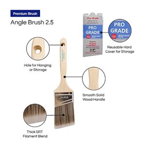 Pro Grade - Paint Brushes - 12Ea 2.5" Angle Brushes