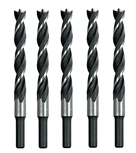 Brad Point Drill Bit Set 3/8 Inch 5Pcs Spur Point Stubby Woodworking Drill Bits