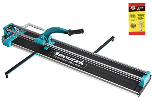 Seeutek 48 Inch Manual Tile Cutter With Tungsten Carbide Scoring Wheel for Porcelain Ceramic Floor Tile with Adjustable Laser Guide Spared Cutting Wheel