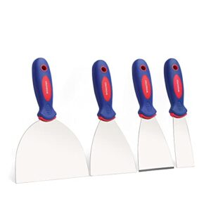 workpro 4-piece putty knife set, stainless steel made - perfect for drywall spackle, taping, scraping paint, 1.5", 3", 4", 6"