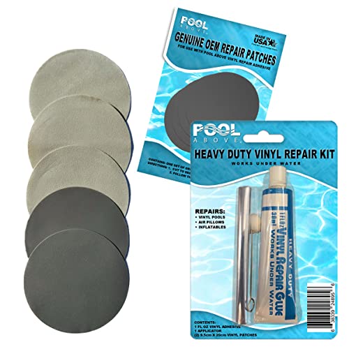 Pool Above Repair Kit for Durabeam Single Fiber Tech Airbed | Vinyl Glue | Gray and Beige Patches