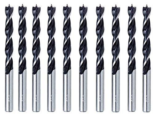 Brad Point Drill Bit Set 3/16 Inch 10Pcs Spur Point Stubby Woodworking Drill Bits