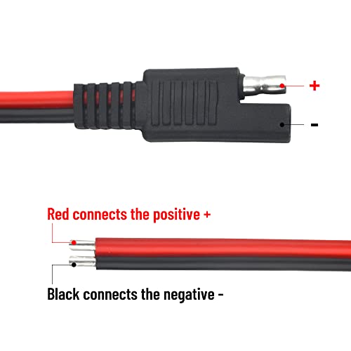 WMYCONGCONG 3 PCS 14AWG SAE Extension Cable with Cap SAE Quick Connector Disconnect Plug SAE Power Automotive Extension Cable for Motorcycle Car Tractor