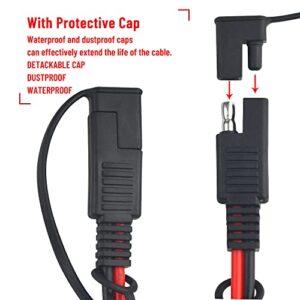 WMYCONGCONG 3 PCS 14AWG SAE Extension Cable with Cap SAE Quick Connector Disconnect Plug SAE Power Automotive Extension Cable for Motorcycle Car Tractor
