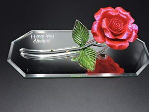 handmade glass & porcelain - red rose