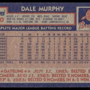 1984 Topps #150 Dale Murphy NM-MT Atlanta Braves Baseball