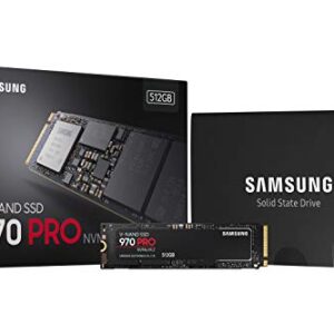 Samsung 970 PRO SSD 512GB - M.2 NVMe Interface Internal Solid State Drive with V-NAND Technology (MZ-V7P512BW), Black/Red