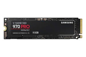 samsung 970 pro ssd 512gb - m.2 nvme interface internal solid state drive with v-nand technology (mz-v7p512bw), black/red