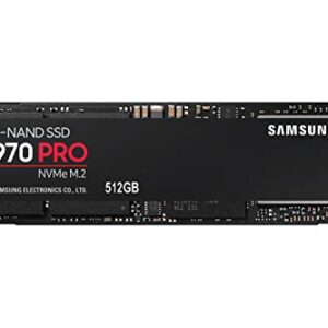 Samsung 970 PRO SSD 512GB - M.2 NVMe Interface Internal Solid State Drive with V-NAND Technology (MZ-V7P512BW), Black/Red