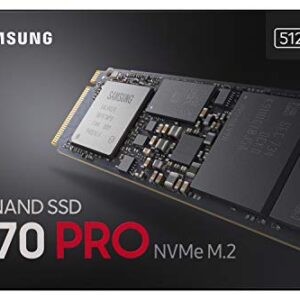 Samsung 970 PRO SSD 512GB - M.2 NVMe Interface Internal Solid State Drive with V-NAND Technology (MZ-V7P512BW), Black/Red