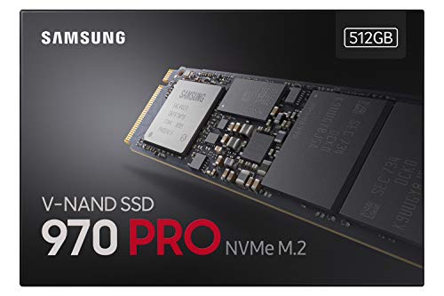 Samsung 970 PRO SSD 512GB - M.2 NVMe Interface Internal Solid State Drive with V-NAND Technology (MZ-V7P512BW), Black/Red