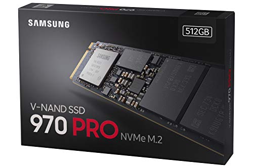 Samsung 970 PRO SSD 512GB - M.2 NVMe Interface Internal Solid State Drive with V-NAND Technology (MZ-V7P512BW), Black/Red