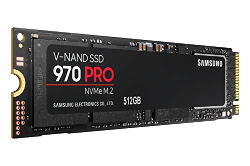 Samsung 970 PRO SSD 512GB - M.2 NVMe Interface Internal Solid State Drive with V-NAND Technology (MZ-V7P512BW), Black/Red