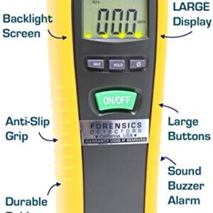 Basic Ammonia Meter by Forensics | 0-100ppm with 1ppm Resolution | Farm, Poultry, Pig & Livestock | Soft Touch Rubber Grip | Large Display & Backlight | Mode: FD-NH3000 | Yellow