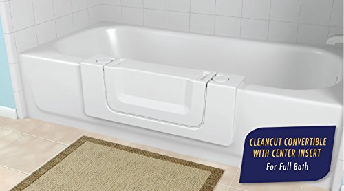 CleanCut Convertible Bathtub Accessibility Kit - Convert Existing Tub to Walk-In Tub (White, Size Large)