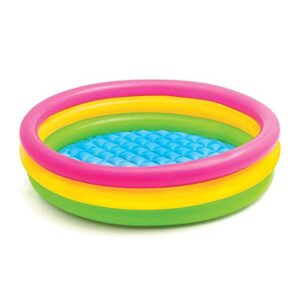 intex sunset glow 45" x 10" soft inflatable colorful kiddie 3+ swimming pool