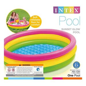 Intex Sunset Glow 45" x 10" Soft Inflatable Colorful Kiddie 3+ Swimming Pool