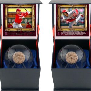 Shohei Ohtani Los Angeles Angels Two Crystal Baseball Bundle with Game-Used Dirt from MLB Debut and 1st Career Pitching Start - MLB Game Used Baseballs