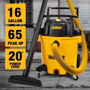 DEWALT DXV16PA 16 gallon Poly Wet/Dry Vac/Acc,Yellow