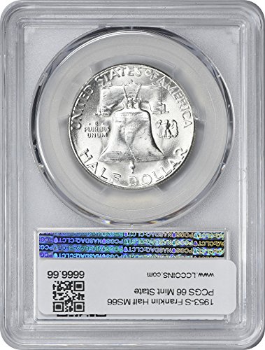 1953 S Franklin Half Dollar MS66 PCGS