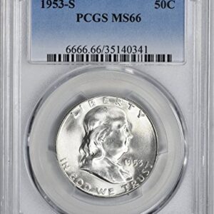 1953 S Franklin Half Dollar MS66 PCGS