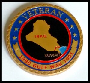persian gulf war veteran military colorized challenge art coin