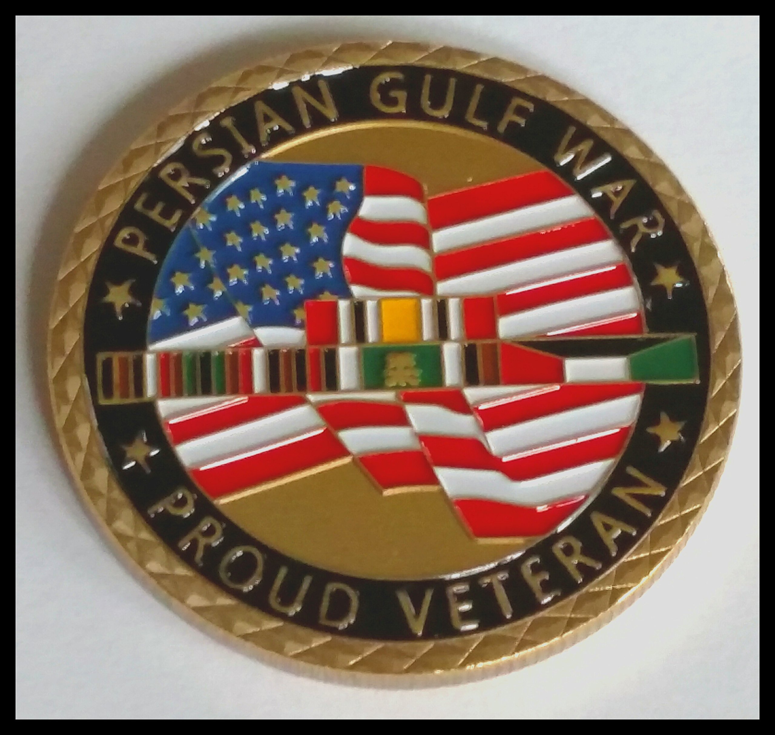 Persian Gulf War Veteran Military Colorized Challenge Art Coin