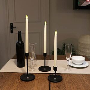 Rhytsing Ivory 10.8" Flameless Taper Candles with Timer, Battery Operated Dinner Long Candles with Remote, Smooth Wax Finish, Warm White LED, 8 Batteries Included - Set of 4