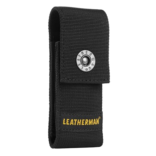 LEATHERMAN, Premium Nylon Snap Sheath, Fits 3.25” to 4.5” Multi-Tools, Black, Medium