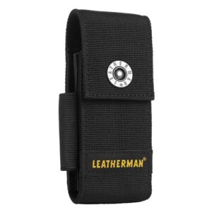 leatherman, premium nylon snap sheath with pockets, fits 4" to 4.5” multi-tools, black, large