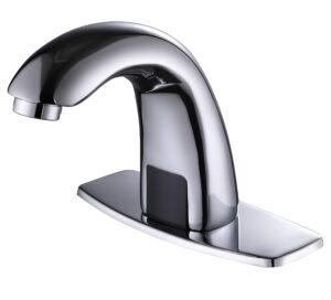 charmingwater touchless bathroom sink faucet, hands free automatic sensor faucet with hole cover plate, chrome
