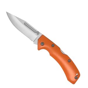 accusharp folding knife with allen wrench - lockback pocket knife with clip - stainless steel sport knife for outdoor use, hunting, fishing, & camping - orange