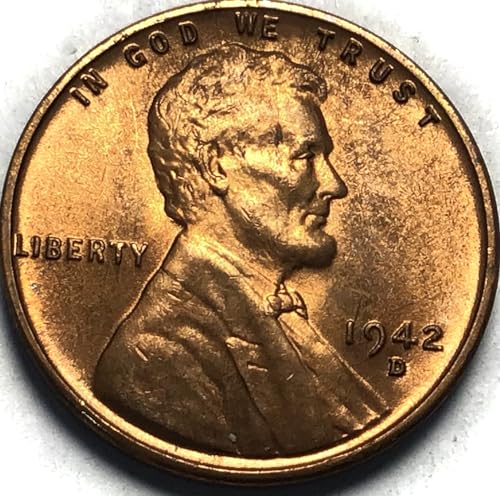 1942 D Lincoln Wheat Cent Red BU MS Penny Seller Mint State