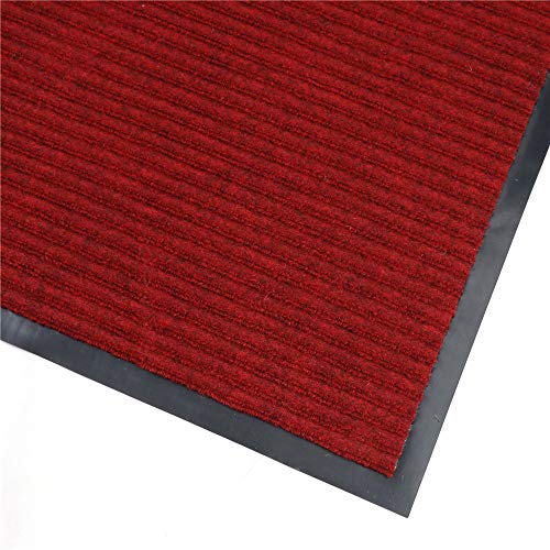 fani Large Outdoor Indoor Entrance Doormat Red Waterproof Low Profile Entrance Rug Front Door Mat Patio Anti-Skid Rubber Back, 80x120cm (Red)