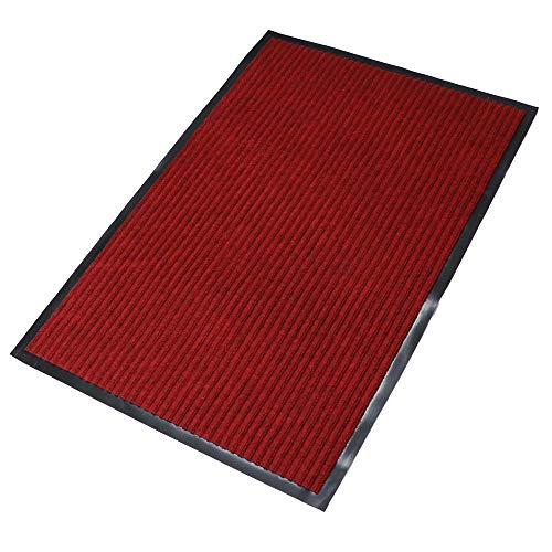 fani Large Outdoor Indoor Entrance Doormat Red Waterproof Low Profile Entrance Rug Front Door Mat Patio Anti-Skid Rubber Back, 80x120cm (Red)