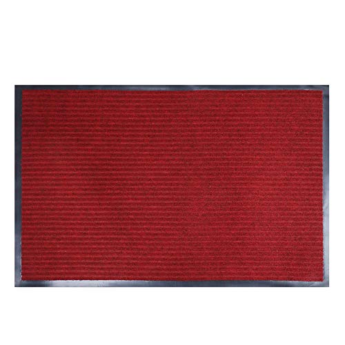 fani Large Outdoor Indoor Entrance Doormat Red Waterproof Low Profile Entrance Rug Front Door Mat Patio Anti-Skid Rubber Back, 80x120cm (Red)