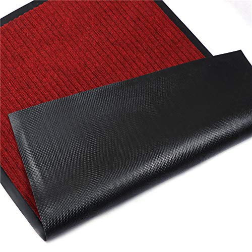 fani Large Outdoor Indoor Entrance Doormat Red Waterproof Low Profile Entrance Rug Front Door Mat Patio Anti-Skid Rubber Back, 80x120cm (Red)