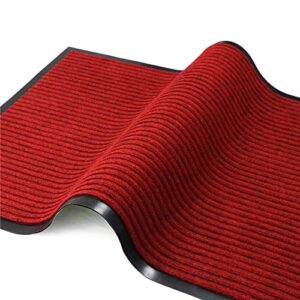 fani Large Outdoor Indoor Entrance Doormat Red Waterproof Low Profile Entrance Rug Front Door Mat Patio Anti-Skid Rubber Back, 80x120cm (Red)