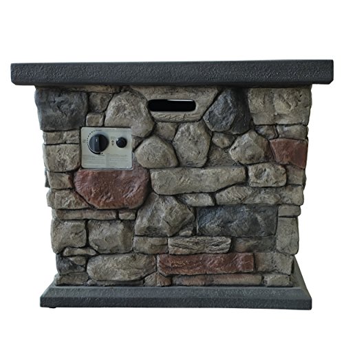 Christopher Knight Home Carson Outdoor Square Fire Pit - 40,000 BTU, Stone Finish